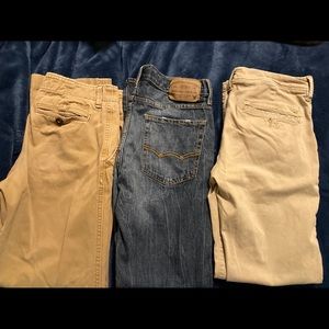 Lot 3 men’s american eagle pants khaki jeans 29x32